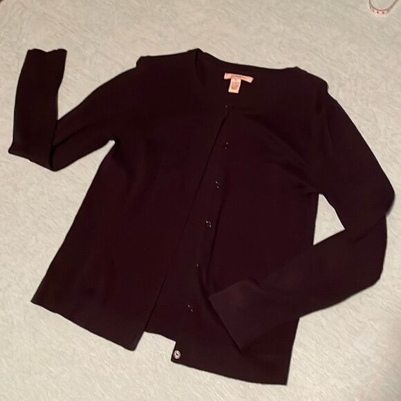 G. H. Bass & Co. women’s size Small black button front cardigan sweater - Picture 1 of 7